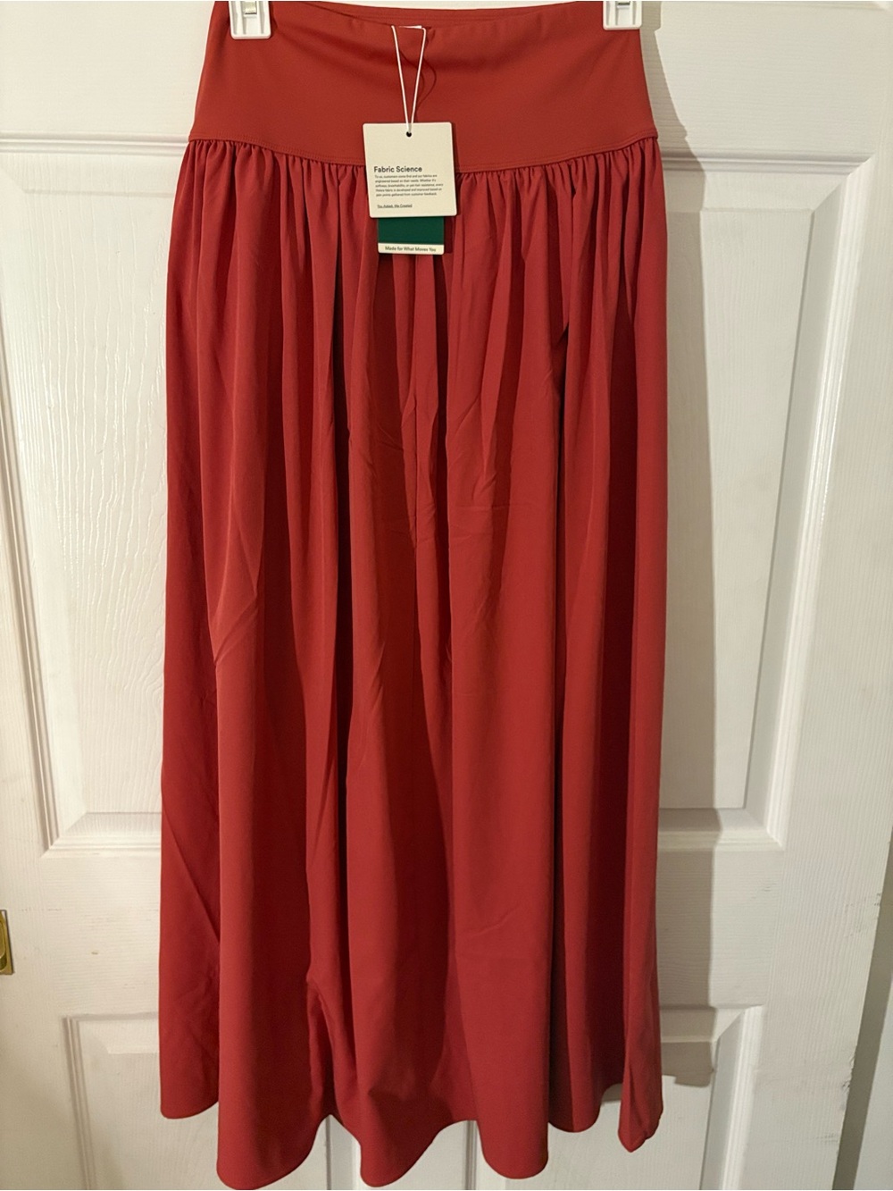 Halara Breezeful High waisted 2 in 1 split skirt flowy maxi skirt Pompeian Red